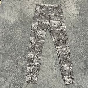 Lululemon Fast Free 7/8 Tight II Womens 6 Meisai White Black Reflective Nulux